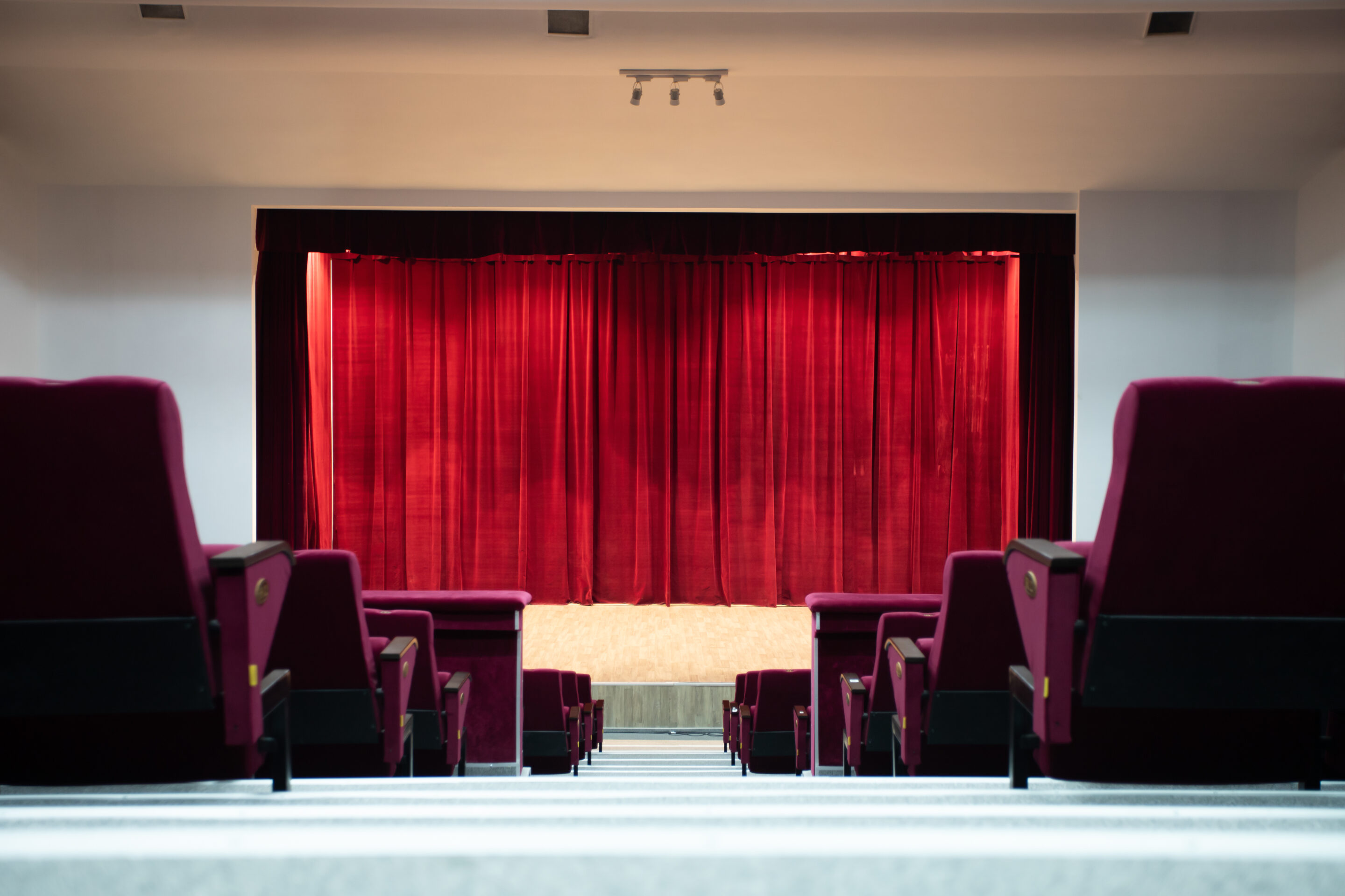 Cinema or theater scene with a curtain. teatro las peñuelas cigales